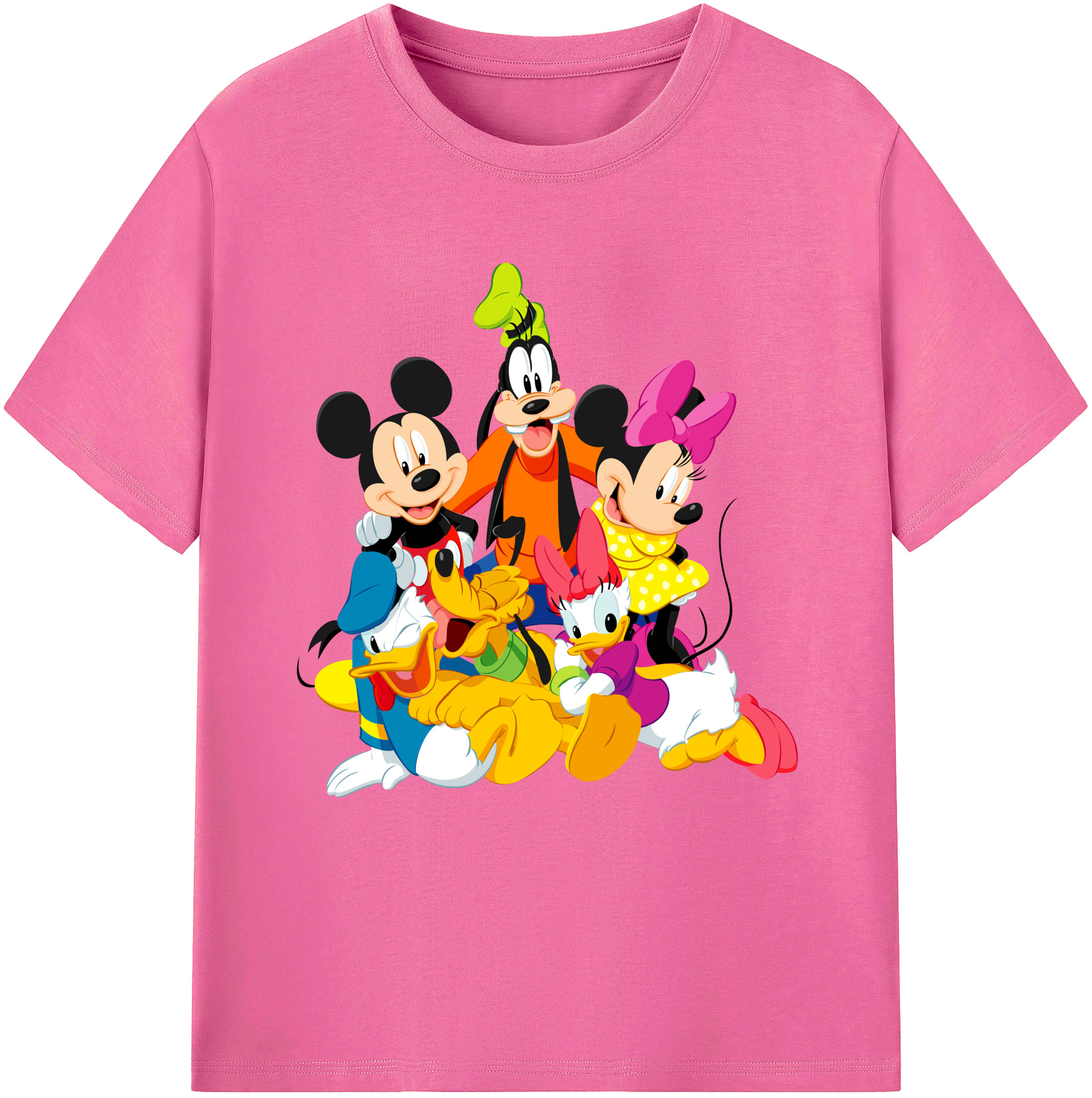（画像用） ミッキーマウス Mickey Mouse レディースカジュアルプリントTシャツ（綿100％）